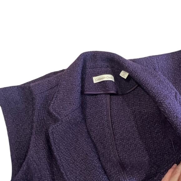 Coldwater Creek Boucle Purple Wool Blend Vest Women's Size M Tailored Button - Picture 6 of 7